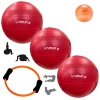 Kit Pilates Anel Flex�vel + Overball 25cm + 3 Bolas Su��as 45cm Yoga Treino Funcional Academia