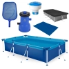 Kit Piscina 3700 Litros em Ao + Capa + Forro + Filtro 110v 3028 L/H + Peneira + Flutuador