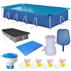 Kit Piscina 7600 L + Capa + Forro + Filtro 110v + Cloro + Peneira + Flutuador