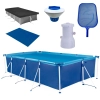 Kit Piscina 6200 Litros em Ao + Filtro 220v Mor + Peneira + Flutuador + Forro + Capa