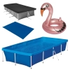 Kit Piscina de Arma��o 3000l + Capa + Forro + Boia Cisne Rosa