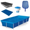Kit Piscina 3000 Litros Estrutural Mor + Capa e Forro + Peneira + Flutuador