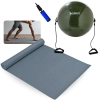 Kit Bola Suia para Pilates 65cm com Extensores + Colchonete 1,73m + Mini Bomba