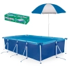 Kit Piscina 6200 Litros Mor Premium + Guarda Sol 1,50 M Azul e Branco