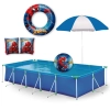 Piscina 7600 Litros Premium + Guarda Sol 1,50 M + Bola e Boias do Homem Aranha
