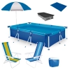 Kit Piscina 3700 L Premium + Capa e Forro + Guarda Sol + 2 Cadeiras e T�rmica 18 Lts