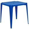 Mesa Plástica Quadrada Azul Mor 70 Cm X 70 Cm X 70,5 Cm