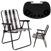 Kit Duas Cadeira de Praia Retro + Duas Mesa Porta Copos