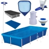 Kit Piscina 3000 L + Capa + Forro + Aspirador + Bomba 110 V + Peneira + Haste 1,40 M + Flutuador