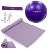 Kit Colchonete Lilas 1,73 M + Bola Suia 55 Cm Pilates + Mini Band Elastico Super Forte para Exerccios