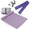 Kit Colchonete Lilas 1,73 M Pilates + Par de Pegador para Faixa + Faixa Elstica Tenso Mdia Yoga