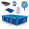 Kit Piscina 5000 Litros Premium + Forro + Capa + Filtro 220v 2.200 L/H Mor + Peneira + Clorador