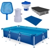 Kit Piscina 3700 Litros + Flutuador + Capa + Forro + Peneira + Filtro 220v 2.200 L/H Mor