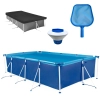 Kit Piscina Retangular 6200 Litros Premium Estrutural + Capa + Flutuador e Peneira