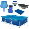 Kit Piscina 3700 Lts em Ao + Flutuador + Filtro 110v 3028 L/H Bel + Peneira + Capa e Forro