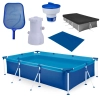 Kit Piscina 3700 Litros em A�o + Flutuador + Capa e Forro + Peneira + Filtro 220v 2.200 L/H Mor
