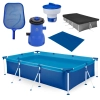 Kit Piscina 3700 Lts em A�o + Filtro 110v 3028 L/H Bel + Peneira + Flutuador + Capa e Forro