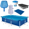 Kit Piscina 3700 Litros em Ao + Filtro 110v Mor + Peneira + Flutuador + Forro + Capa