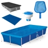 Kit Piscina 3000 Litros Estrutural em Ao Mor + Peneira + Flutuador + Capa e Forro