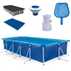 Kit Piscina 7600 Litros Premium em Ao + Filtro 220v Mor + Forro + Capa + Peneira + Flutuador
