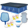 Kit Piscina 6200 L + Filtro 220v + Peneira + Flutuador + Forro + Capa + Pastilha de Cloro