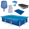 Kit Piscina 3700 Litros em Ao + Flutuador + Capa, Forro + Peneira + Filtro 220v 2.200 L/H Mor