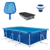 Kit Piscina Retangular 6200 Litros Premium + Capa + Clorador Flutuante + Peneira