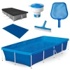 Kit Piscina 3000 Litros Estrutural em Ao + Capa e Forro + Peneira + Escova + Flutuador
