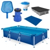 Kit Piscina 3700 Lts Estrutural + Capa, Forro + Filtro 110v 2006 L/H + Peneira + Flutuador