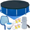Kit Piscina 4500 Lt + Forro, Capa + Filtro 220v 3600 L/H + Peneira + Flutuador + Pastilha de Cloro
