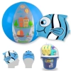 Kit Touca Infantil Peixinho + Bola 40 Cm + Baldinho de Praia com 8 Peas Sortidas