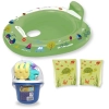 Kit Boia Bote Infantil com Fralda Verde + Boia de Brao Infantil + Baldinho de Praia com 8 Peas em Cores Sortidas