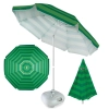 Kit Guarda Sol 2,40 M Listrado Articulado + Base 21 Kg para Praia e Piscina