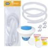 Kit Mangueira 32mm + Abraadeira para Filtro Mor + Clorador Flutuante + 2 Pastilhas de Cloro