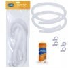Kit Mangueira 32mm + Abraadeira para Bomba Filtro Mor + Fita Prova Avaliadora de Ph, Cloro e Alcalinidade