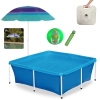 Kit Piscina Estrutural 2000 Lts + Guarda Sol Fps 70 1,50 M + Base + Bola Inflvel 40 Cm + Lana gua