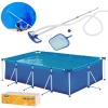 Kit Piscina Premium 5000 Lts Mor + Kit Manuteno Limpeza da Piscina com Aspirador Peneira Mangueira e Haste