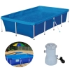 Kit Piscina 3000 Litros Retangular Ferro Estruturada Mor + Bomba Filtrante 220v 2.200l/H