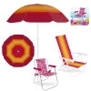 Kit Cadeira de Praia Infantil da Barbie + Cadeira Piscina 4 Posies Ao + Guarda Sol 1,50 M Parque