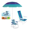 Kit Cadeira de Praia Infantil Hot Wheels + Cadeira Praia Adulto em Ao + Guarda Sol 1,50 M Piscina