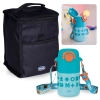 Kit Bolsa Térmica Portátil de 5 Litros Colorida + Garrafa Térmica Infantil Azul 500 Ml Inox com Alça
