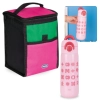 Kit Bolsa Trmica Porttil de 5 Litros Colorida + Garrafa Trmica 480 Ml Infantil Rosa Inox com Ala