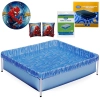 Kit Piscina Infantil 400 Litros Estrutural Mor + Capa, Forro + Boia de Brao e Bola Homem Aranha