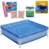 Kit Piscina Infantil 400 Litros Estrutural Mor + Capa, Forro + Boia de Brao Rosa + Lana gua