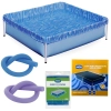 Kit Piscina Infantil 400 Litros Estrutural Mor + Capa e Forro + 2 Macarro Espaguete