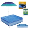 Kit Piscina Infantil 400 Litros Estrutural + Capa e Forro + Guarda Sol Fashion 1,50m Sortido Vero