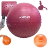 Kit Bola Suia 65cm de Pilates Textura Cravo Massage Ball + Mini Bomba + Overball 25cm
