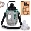 Kit Garrafa Fitness 1,8 Lts com Alas Suporta Celular + 10 Cubos de Gelo Artificial Reutilizvel