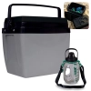 Kit Garrafa Fitness 1,8 Lts com Alas Suporta Celular + Caixa Trmica 26 Litros Cinza