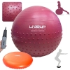 Kit Bola Suia 65cm Textura Cravo Massage Ball + Mini Bomba + Disco de Equilbrio Inflvel Balance Cushion Disc